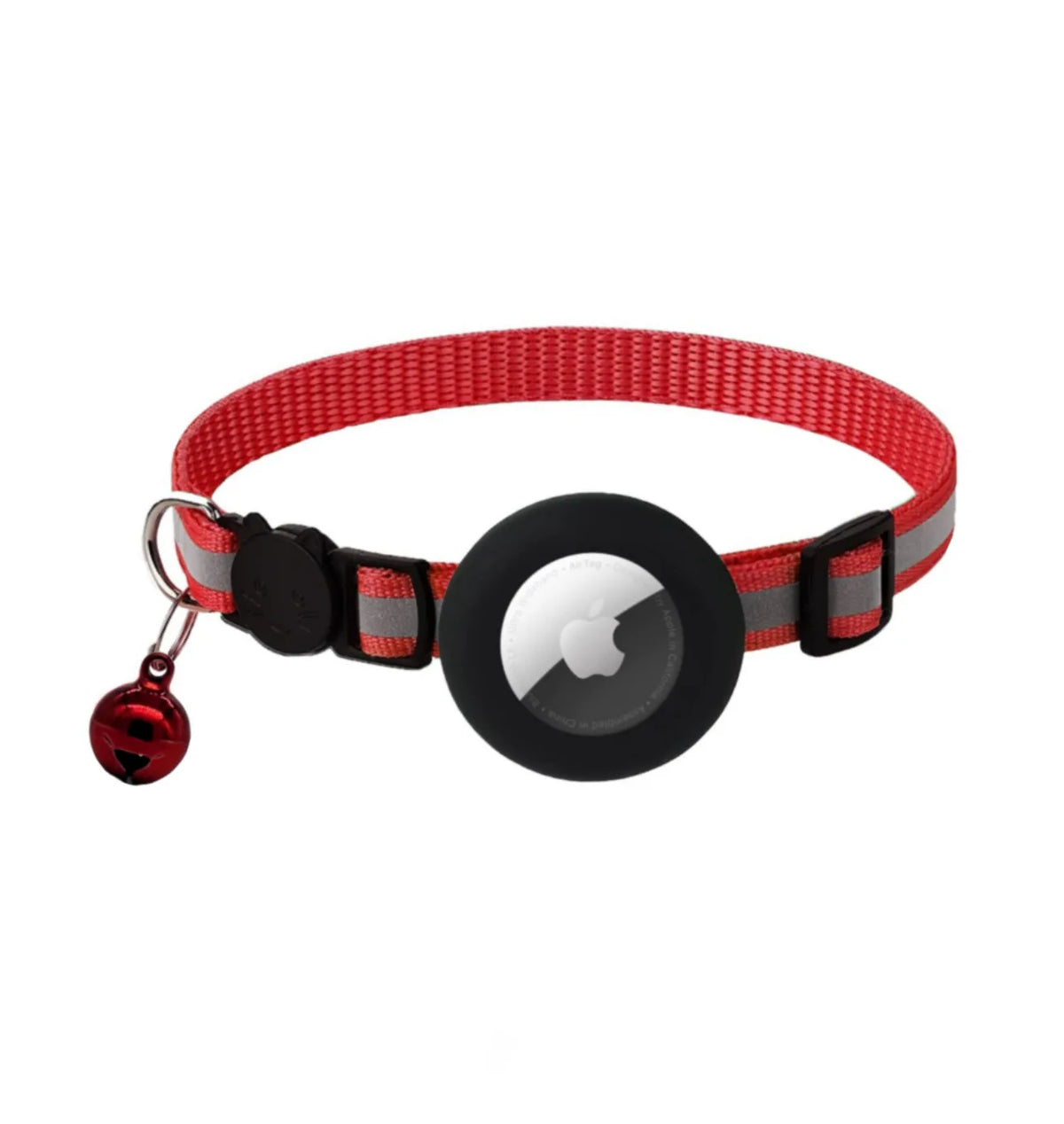 For Cat Airtag Holder Collar Breakaway Reflective Strips Adjustable Kitten Collar Waterproof Cat Bell Collar Pet Air Tag Case