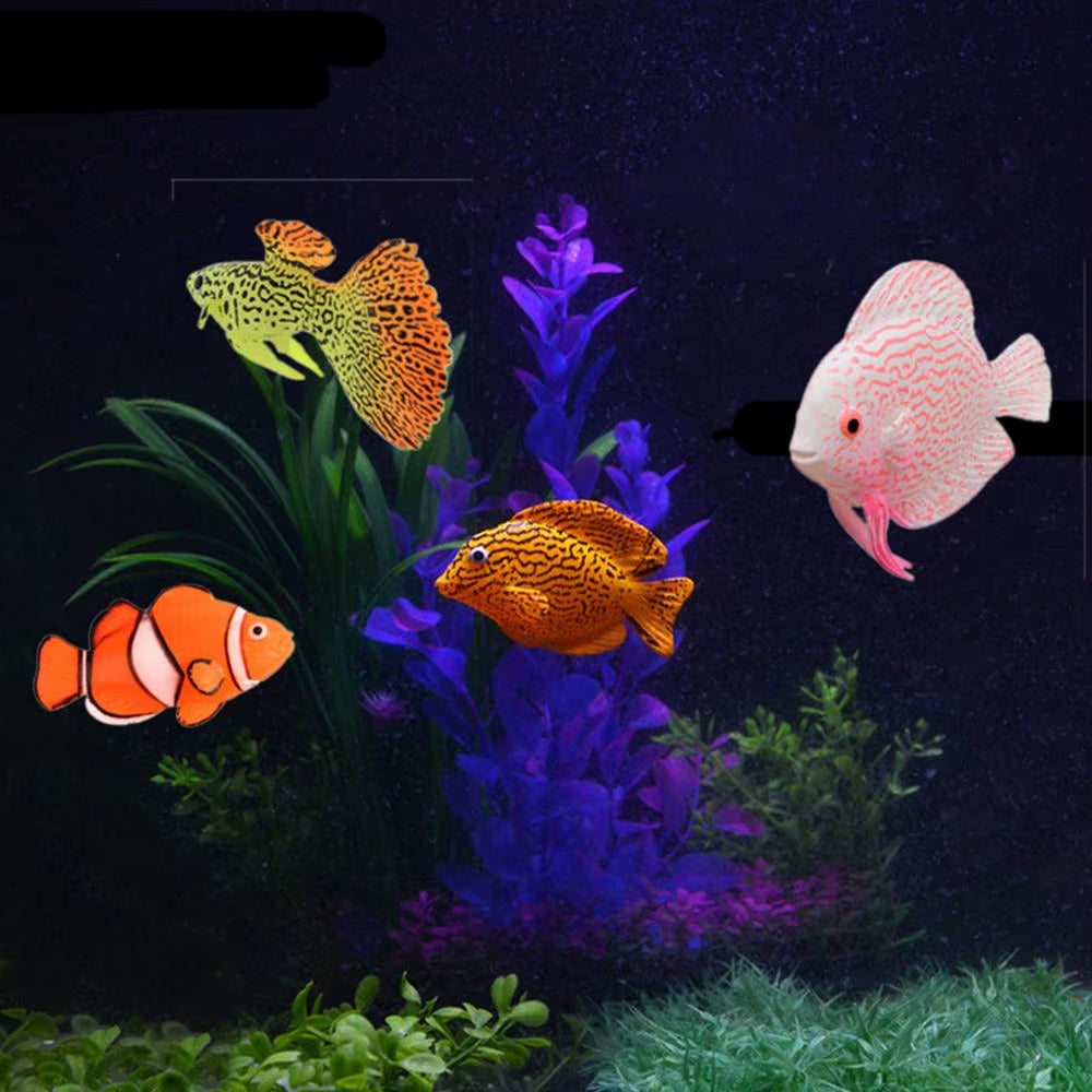Glow in the Dark Artificial Aquarium Goldfish Ornament Fish Tank Jellyfish for Garden Ornament Fish Tank Decoration