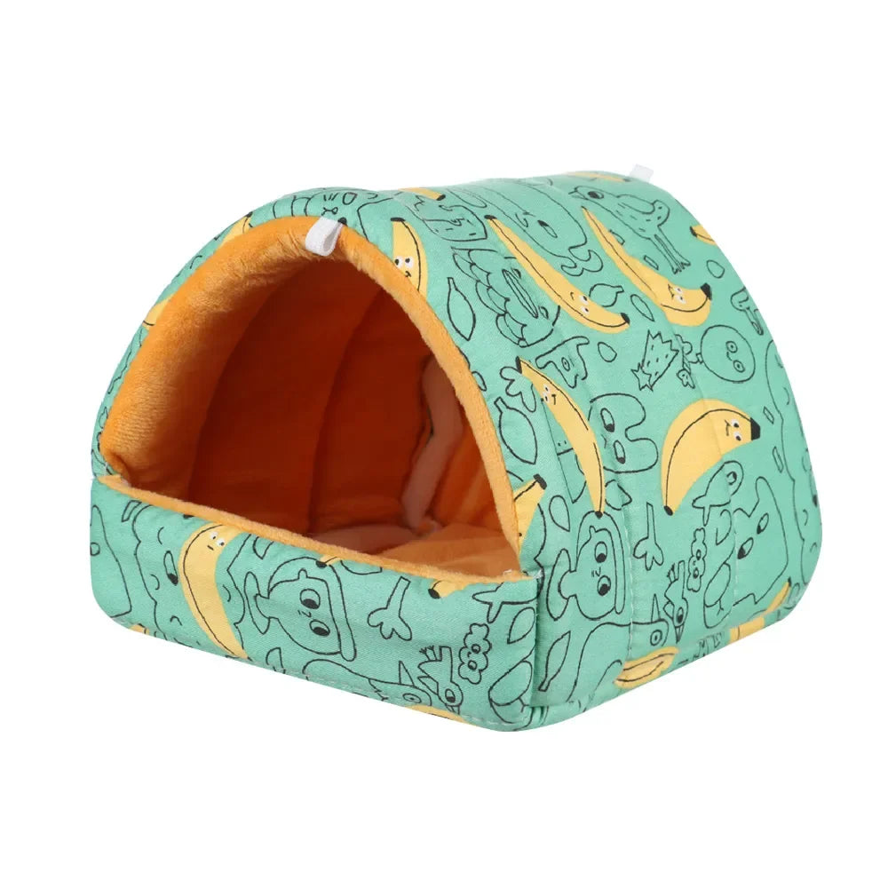 DIY Cute Mini Cage Rabbit Squirrel Winter Warm Mat Guinea Pig Nest Hamster House Small Animal Sleeping Bed Pet Hanging Cage