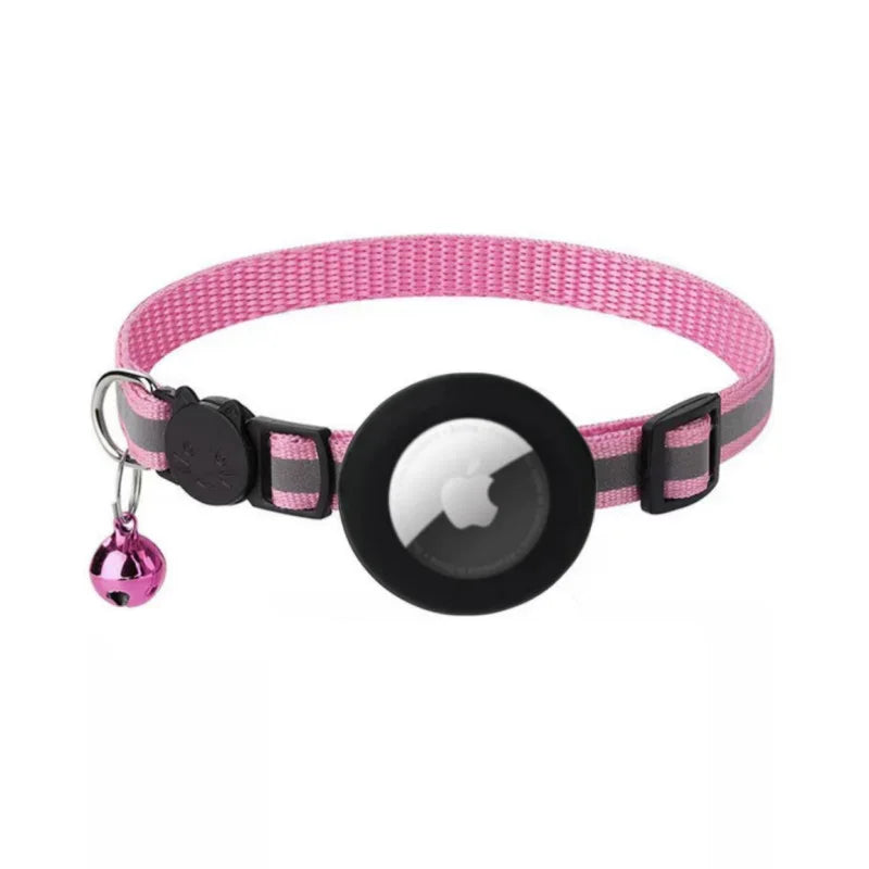For Cat Airtag Holder Collar Breakaway Reflective Strips Adjustable Kitten Collar Waterproof Cat Bell Collar Pet Air Tag Case