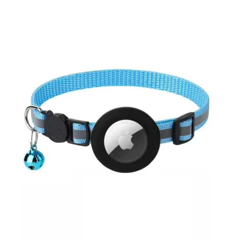 For Cat Airtag Holder Collar Breakaway Reflective Strips Adjustable Kitten Collar Waterproof Cat Bell Collar Pet Air Tag Case