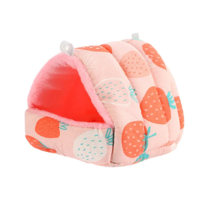 DIY Cute Mini Cage Rabbit Squirrel Winter Warm Mat Guinea Pig Nest Hamster House Small Animal Sleeping Bed Pet Hanging Cage