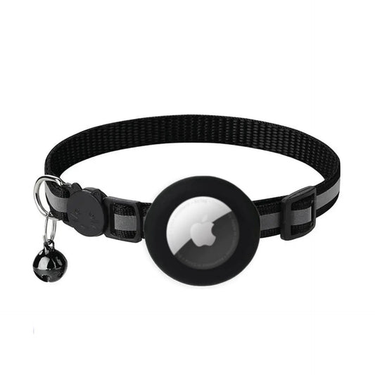 For Cat Airtag Holder Collar Breakaway Reflective Strips Adjustable Kitten Collar Waterproof Cat Bell Collar Pet Air Tag Case