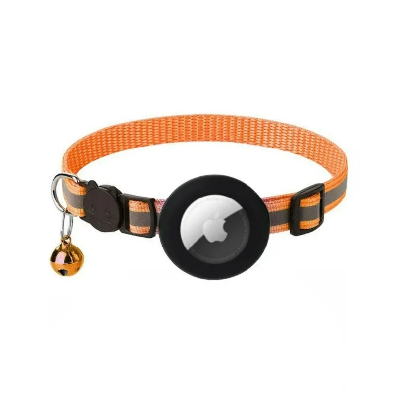 For Cat Airtag Holder Collar Breakaway Reflective Strips Adjustable Kitten Collar Waterproof Cat Bell Collar Pet Air Tag Case