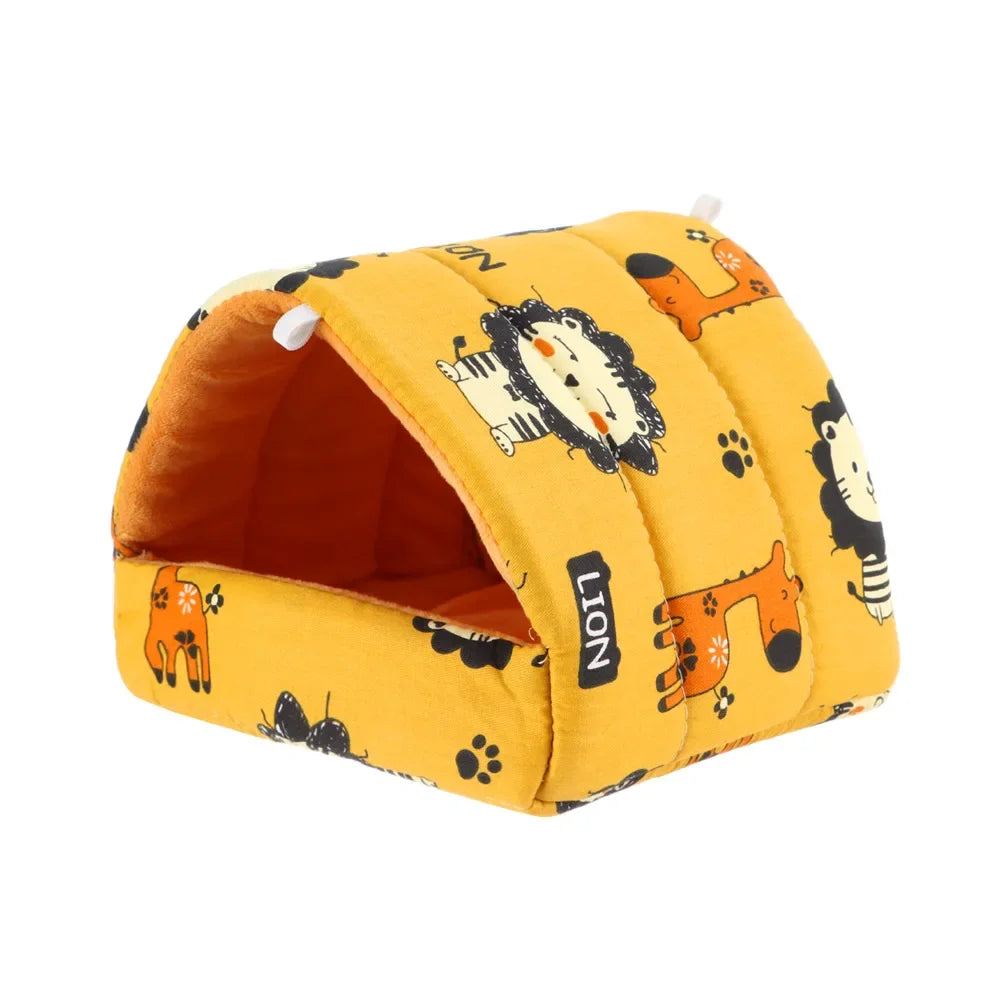 DIY Cute Mini Cage Rabbit Squirrel Winter Warm Mat Guinea Pig Nest Hamster House Small Animal Sleeping Bed Pet Hanging Cage