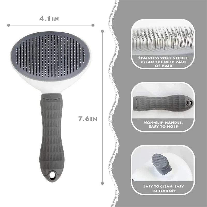 Slicker brush removing loose pet hair
