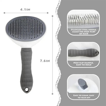 Slicker brush removing loose pet hair