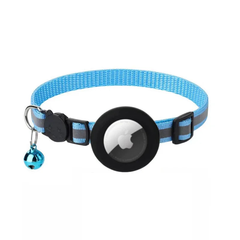 For Cat Airtag Holder Collar Breakaway Reflective Strips Adjustable Kitten Collar Waterproof Cat Bell Collar Pet Air Tag Case
