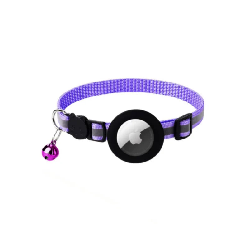 For Cat Airtag Holder Collar Breakaway Reflective Strips Adjustable Kitten Collar Waterproof Cat Bell Collar Pet Air Tag Case