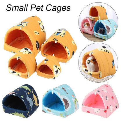 DIY Cute Mini Cage Rabbit Squirrel Winter Warm Mat Guinea Pig Nest Hamster House Small Animal Sleeping Bed Pet Hanging Cage