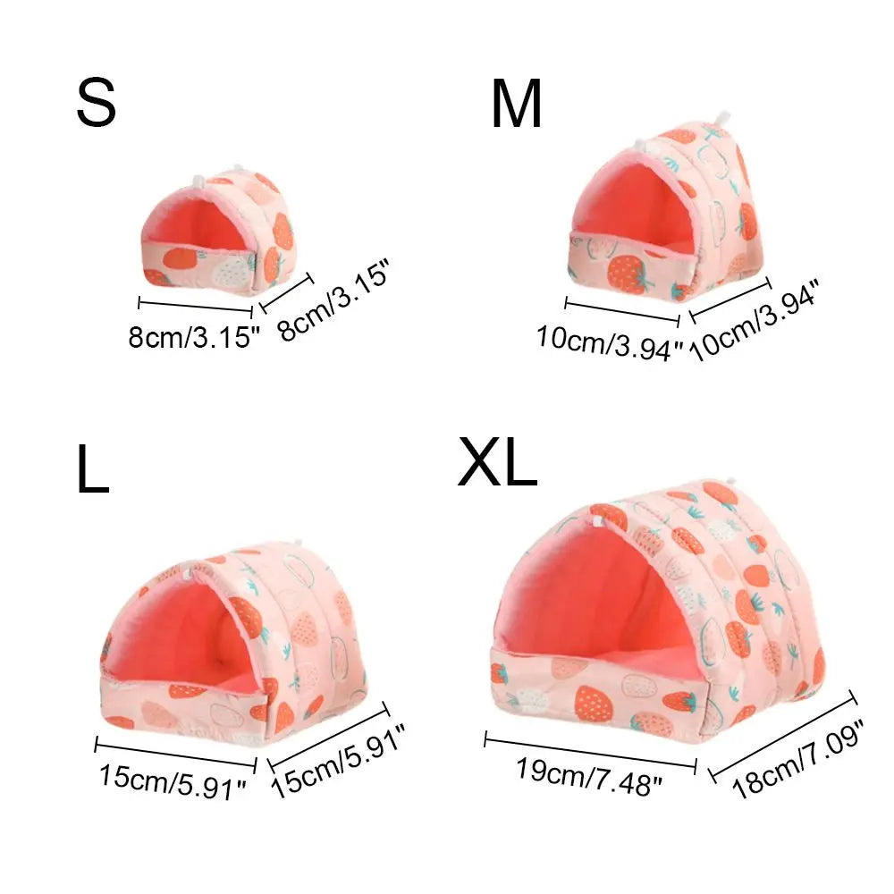 DIY Cute Mini Cage Rabbit Squirrel Winter Warm Mat Guinea Pig Nest Hamster House Small Animal Sleeping Bed Pet Hanging Cage