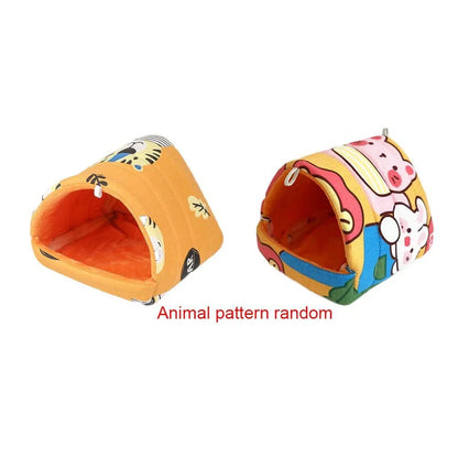 DIY Cute Mini Cage Rabbit Squirrel Winter Warm Mat Guinea Pig Nest Hamster House Small Animal Sleeping Bed Pet Hanging Cage